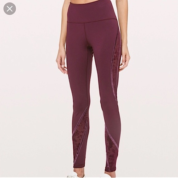 lululemon athletica Pants - Burgundy Lululemon Leggings